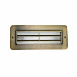 Recessed Louvered Step & Wall Light w/o Bulb, 12V, Weathered Brass