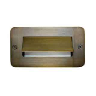 2.5W LED Brass Recessed Hooded Step & Wall Light, 12V, 3000K, WBS