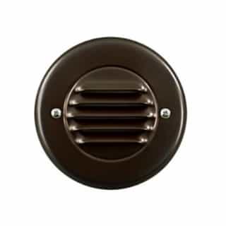 3W LED Round Recessed Louvered Down Step Light, Amber Lamp, Bronze