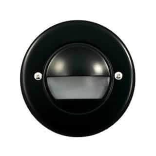 2.5W LED Round Recessed Eyelid Step & Wall Light, 12V, 3000K, Black
