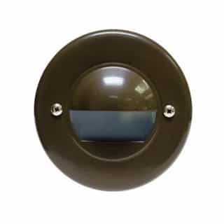 3W LED Round Recessed Eyelid Step & Wall Light, Amber Lamp, Bronze