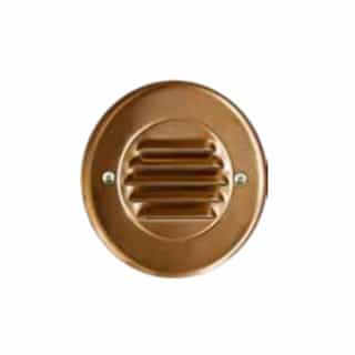 3W LED Round Recessed Louvered Step & Wall Light, 3000K, Copper
