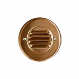 3W LED Round Recessed Louvered Step & Wall Light, 6400K, Copper