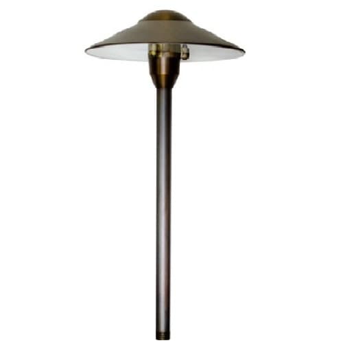 Dabmar 2.5W LED Path Light, Solid Top, Brass, 12V, 3000K, Antique Bronze