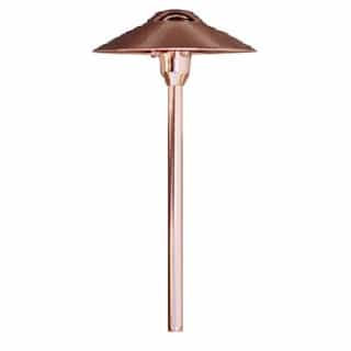 Dabmar 3W LED Path Light, Solid Top, Brass, 12V, Amber, Copper