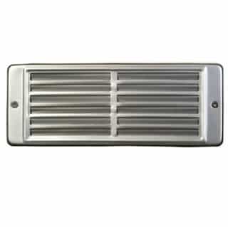 6W LED Recessed Step & Wall Light, Louver Down, 12V, Amber, S. Steel