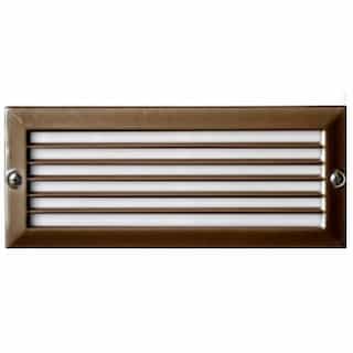 6W LED Recessed Step & Wall Light, Louvered, 12V, Amber, Bronze