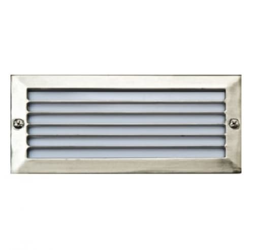 Dabmar 6W LED Recessed Step & Wall Light, Louvered, 12V, Amber, S. Steel