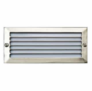 6W LED Recessed Step & Wall Light, Louvered, 12V, Amber, S. Steel