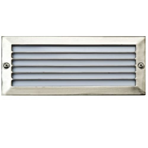 Dabmar 5W LED Recessed Step & Wall Light, Louvered, 12V, 3000K, S. Steel