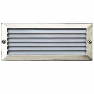 5W LED Recessed Step & Wall Light, Louvered, 12V, 3000K, S. Steel