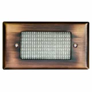 2.5W LED Step & Wall Light, Open Face, 12V, 6400K, Antique Bronze