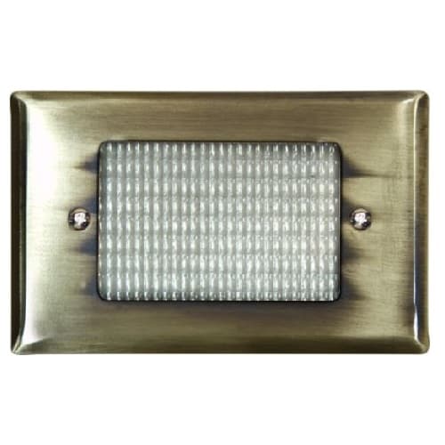 3W LED Step & Wall Light, Open Face, 12V, Amber, Antique Brass