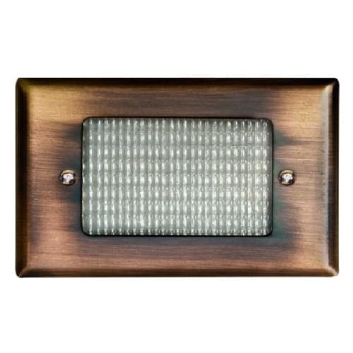 3W LED Step & Wall Light, Open Face, 12V, Amber, Antique Bronze