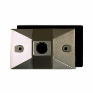 Aluminum Female Rectangular Box Cover w/ 1.5-in NPT Hole, Gray