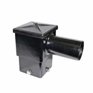 4x4-in Steel Post Top Mounting Bracket with Horizontal Arm, Black