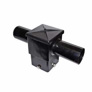 4x4-in Steel Post Top Mounting Bracket with 2 Horizontal Arms, Black