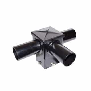 4x4-in Steel Post Top Mounting Bracket with 3 Horizontal Arms, Black
