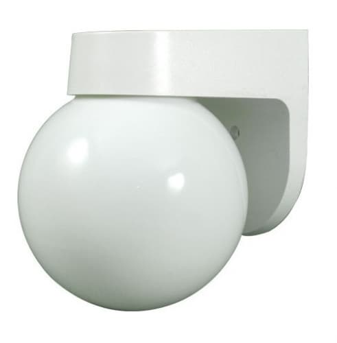 9W LED Surface Mount Wall Light, Globe, 120V, 5000K, White