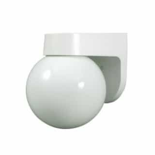 9W LED Globe Surface Mount Wall Fixture, 120V, 6500K, White