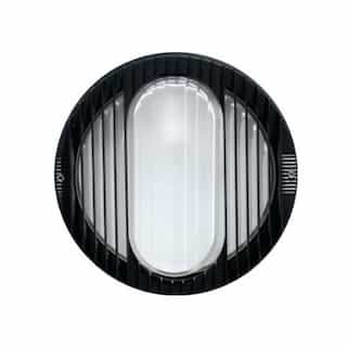Dabmar Round Louvered Surface Mount Wall Fixture w/o Bulb, 120V, Black