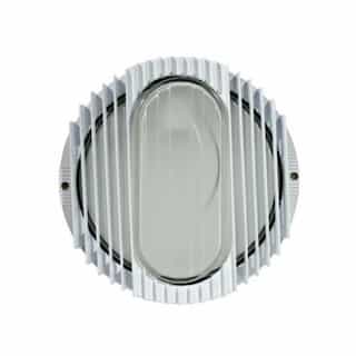 9W LED Round Louvered Surface Mount Wall Fixture, 3000K, 120V, White