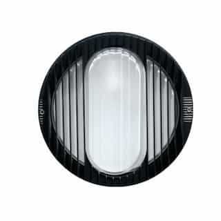 Dabmar 9W LED Round Louvered Surface Mount Wall Fixture, 6500K, 120V, Black