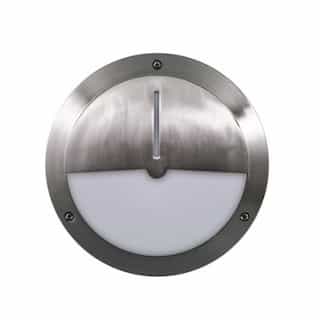 12W LED Semi-Closed Surface Mount, 120-277V, 3000K, Stainless Steel