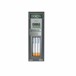 Dixon Graphite 17.5-in Phano China Markers, White