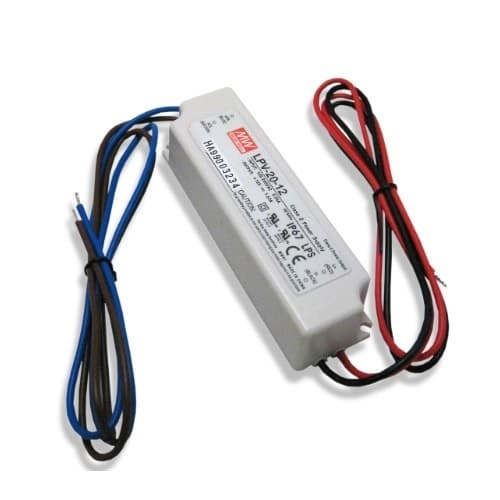 20W Constant Voltage LED Driver W/Junction Box, 12V, Class 2