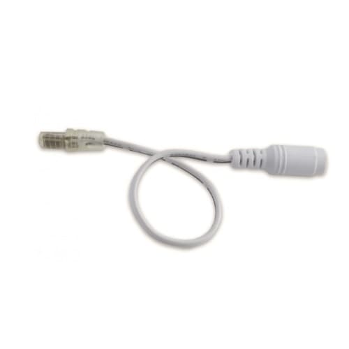 Diode LED 27/64-in DC Adapter Connector, Male, White