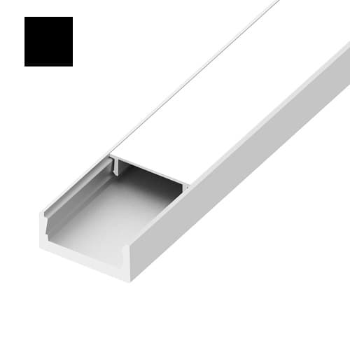 Diode LED 4-ft SLIM Channel Bundle w/ End Cap, Cover & Mount Clip, Black Frosted