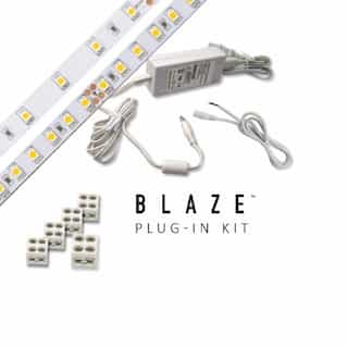 Diode LED Blaze LED Tape Light Kit w/ Plug-In Adapter, 100 lm, 12V, 4000K