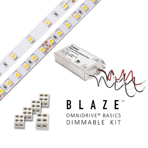 Blaze LED Tape Light Kit w/ UL Listed Omnidrive, 100 lm, 24V, 2700K