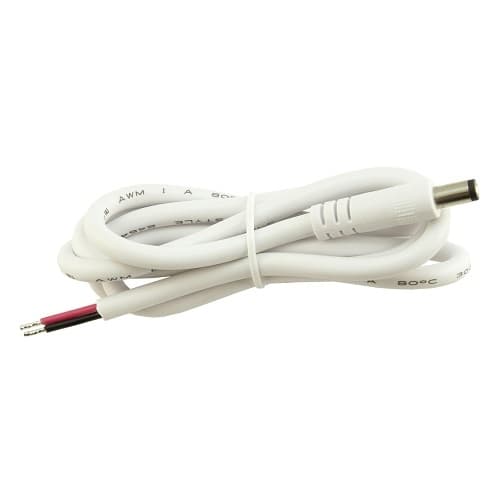 Diode LED 42-In Adapter Splice Cable, Male, 18/2 AWG, White, 5-Pack