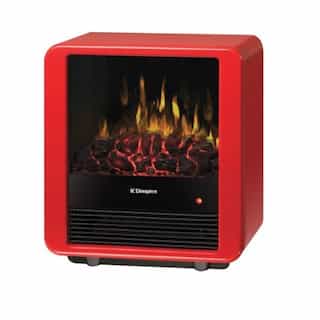 1300W 13" Electric Stove, Mini Cube, Gloss Red