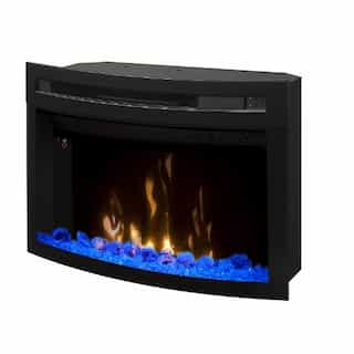 23" LED Premium Electronic Fireplace, Curved Glass