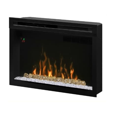 33" LED Premium Electrical Fireplace, Hanging Glass