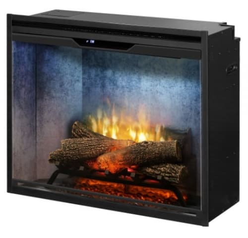 30-in 2575W LED Built-in Electric Firebox, Weathered Concrete