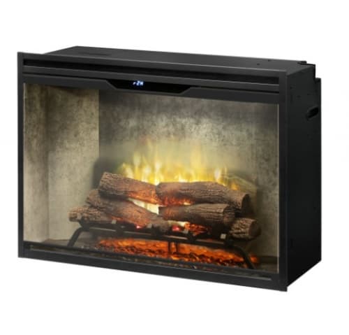 36-in 2575W LED Built-in Electric Firebox, Weathered Concrete
