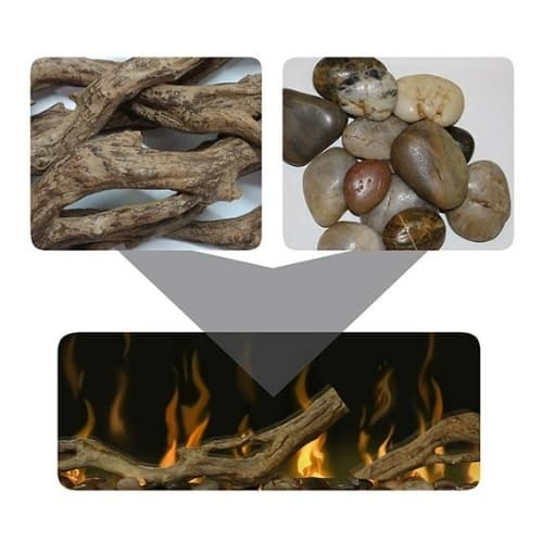 Dimplex 100-in Driftwood and River Rock Accessory