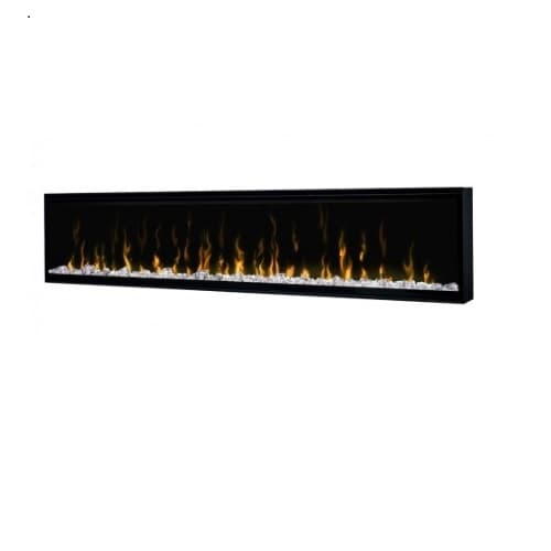 74-in 2500W LED Built-in Electric Fireplace, Black