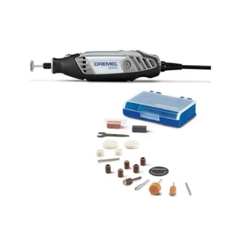 3000 Series Variable Speed Rotary Tool Kit w/ 18 Accessories, 120V