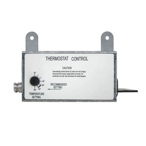 Thermostat Control Box for Shutter/Attic Fans, 10A, 120V
