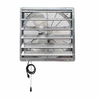 24-in Wall-Mounted Shutter Exhaust Fan w/ Thermostat, 120V