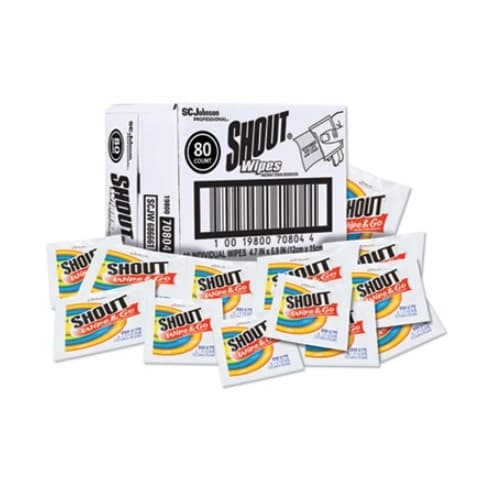 Shout Wipes Plus Stain Treater 5X6 Individually Wrapped Towelette