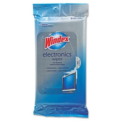 Diversey Windex Electronics Cleaner, 25 Wipes