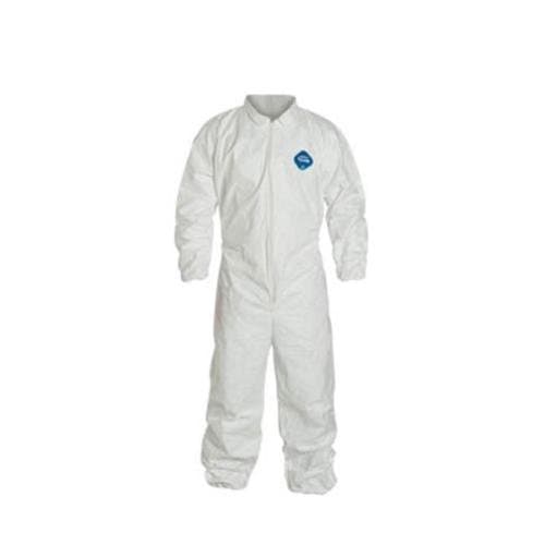 Dupont Zipper Front Electric Wrist/Ankle Coverall, Size XL, Pack of 25