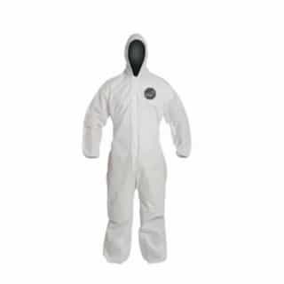 Dupont Coveralls with Attached Hood, White, 2XL