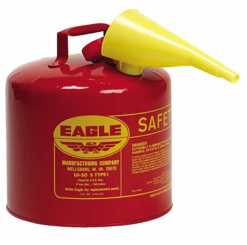Eagle 5 Gallon Yellow Type I Galvanized Steel Safety Can